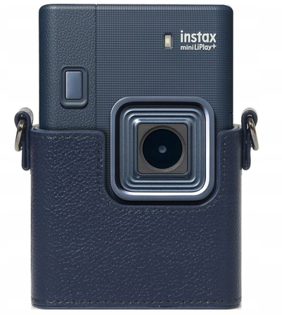 Çantë mbrojtëse LOVE INSTANT për Fujifilm Instax Mini LiPlay+, lëkurë eco, me rrip shpatulle, blu navy