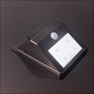 Llambë murale diellit PowerNeed SL09P, SMD LED 0.44W, me sensor lëvizje, e zezë