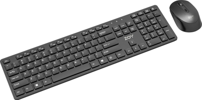 Set tastierë + maus ZOY ZKM888, wireless, i zi