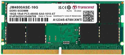 Memorie Transcend 16GB DDR5 4800 CL40 SO-DIMM