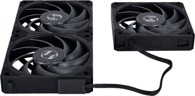 Ventilatorë kase Lian Li Uni P28 Performance, 120mm, set me 3 copë, ngjyrë e zezë