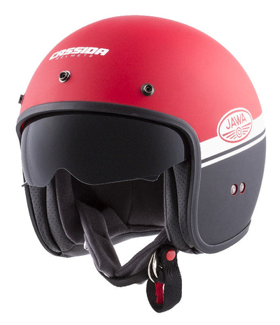 Helmetë moto Cassida Oxygen Jawa OHC, vizor dielli, polikarbonat, e kuqe matte e zezë e bardhë