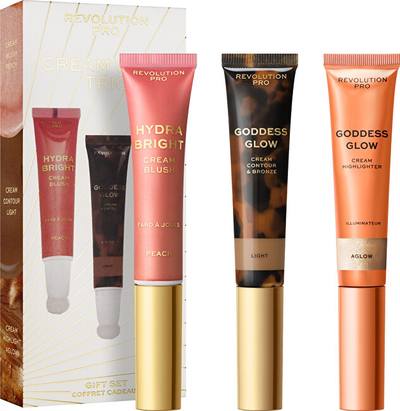Set Ruzh krem 12 ml + Bronzer krem 15 ml + Shkëlqyes krem për fytyrë 15 ml Revolution PRO
