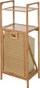 Raft banjoje Koopman me kosh rrobash, bambus, 95 x 40 cm, kafe
