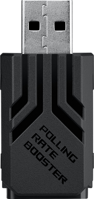 Adapter ASUS ROG Polling Rate Booster, 8000 Hz, për maus dhe tastierë, i zi