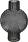 Vazo qelqi Atmosphera Glass Shell, 32 cm, për zbukurim, gri e errët