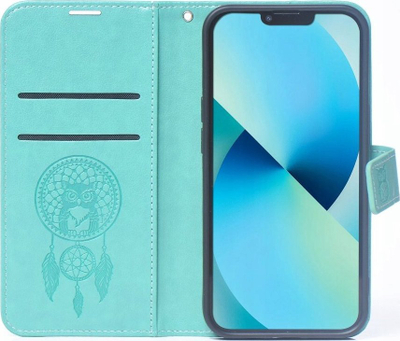 Kabullë telefoni ForCell MEZZO Book për Samsung A53 5G, me dromkën “dreamcatcher”, jeshile