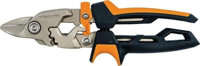 Gërshërë llamarine Fiskars PowerGear Bulldog FS1027212, prerje metalike, portokalli e zezë