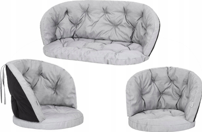Set jastëkësh kopshti HOBBYGARDEN Amanda Prestige, për mobilje ratani, 100x50 cm, 50x50 cm, gri