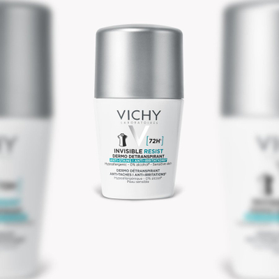Deodorant roll on Vichy Invisible Resist, 72 orë, kundër njollave, i bardhë