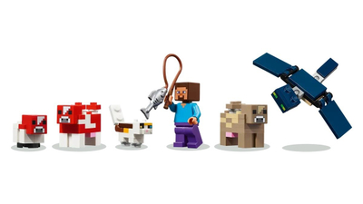 Set ndërtimi LEGO Minecraft Mooshroom House 21270, lodër kreative, shumëngjyrëshe