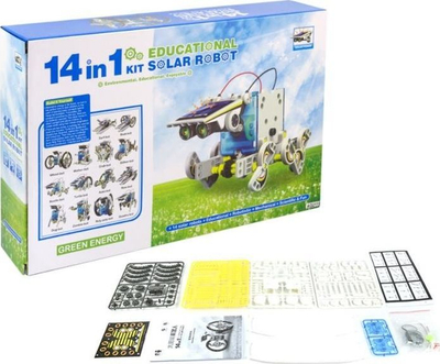 Lodër edukative Solar Robot 14 në 1, set për ndërtim, me energji dielli, shumëngjyrësh