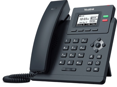 Telefoni IP Yealink SIP T31P, zë HD, ekran bardh e zi, i zi