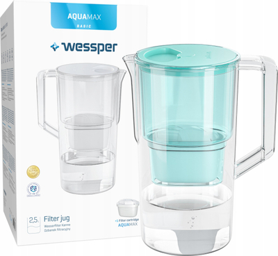 Kusi filtrues uji Wessper AquaMax Basic, 2.5L, plastike, ngjyrë mint