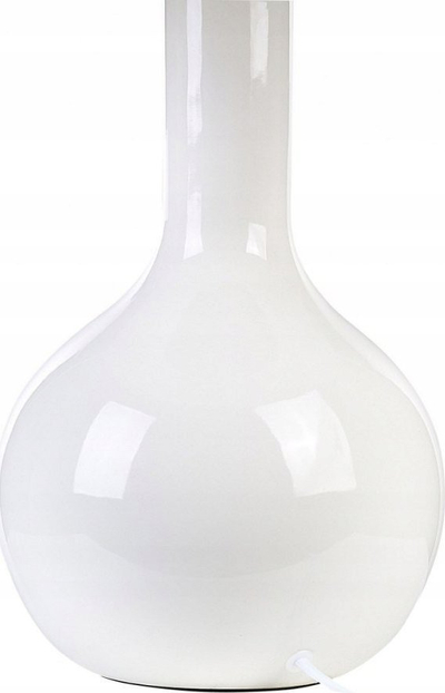 Llampë tavoline SOCO Ceramic, bazë qeramike, abazhur stofi, e bardhë