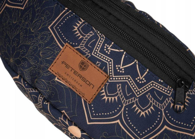 Çantë beli Peterson Sports, stof, rrip i rregullueshëm, blu me print