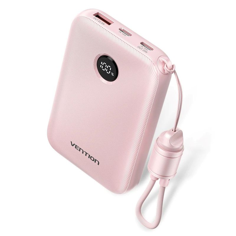 Power bank Vention FKAP0C, 10000mAh, 22.5W, rozë
