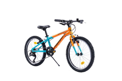 Bicikletë për fëmijë Pegas Mini Drumet 20", MTB, 21 marshe, portokalli smerald