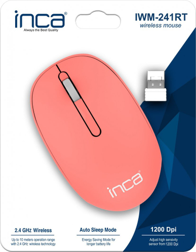 Mouse pa tela Inca IWM-241RT, 1200 DPI, 2.4GHz, rozë