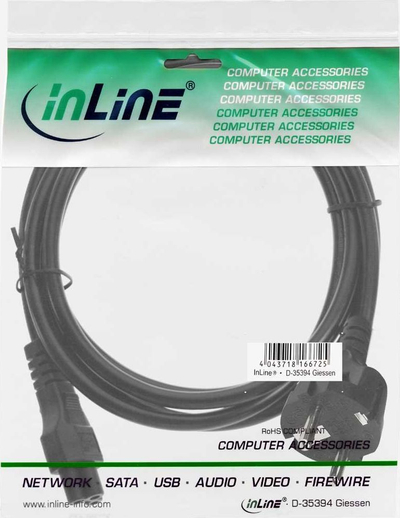 Kabllo energjie InLine për Notebook, 3 m, e zezë