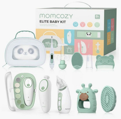Set kujdesi për bebe Momcozy Elite Baby Care Kit, 10 pjesë, pa BPA, i bardhë mente