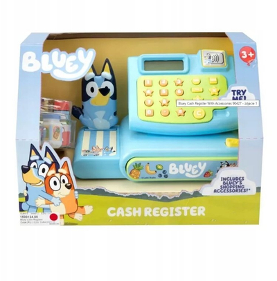Kasa lodre Bluey Cash Register, me aksesorë, shumëngjyrëshe