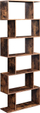 Raft librash Leobert LBC61BX, 6 rafte, stil rustic, ngjyrë kafe rustic