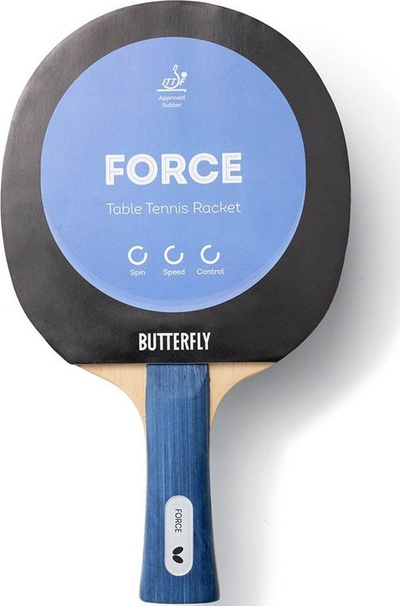 Raketë pingpongu Butterfly Force, për lojtarë të fortë, dorezë e futur nga brenda, e kuqe