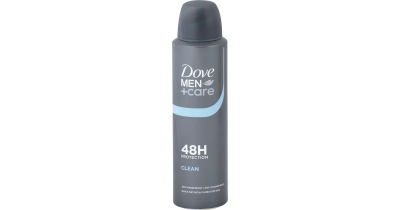Antiperspirant sprej Dove Men+Care Clean Comfort, 48 orë, 150 ml, gri