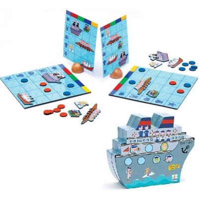 Lojë magnetike me anije Djeco Magnetic Battleships, 2 lojtarë, për fëmijë, shumëngjyrëshe