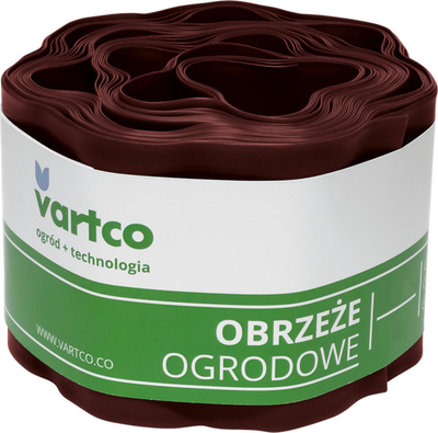 Rrethoja kopshti Vartco Wavy, 10cm x 9m, plastike e butë, kafe