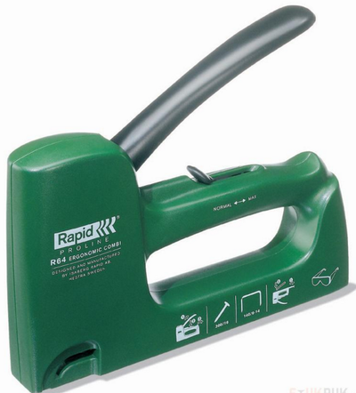 Kapëse manuale Rapid R64E, mekanizëm pa recoil, trup plastik, blu