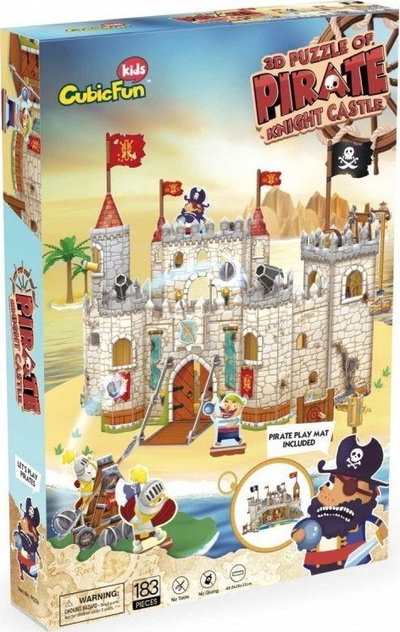 Puzzle 3D CubicFun Pirate Castle, kështjellë pirate, shumëngjyrëshe