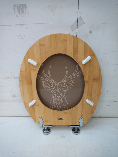 Ujësedilje WC Wenko Stag, bambu dhe fiberboard, 44 x 37.5 cm, kafe natyrale