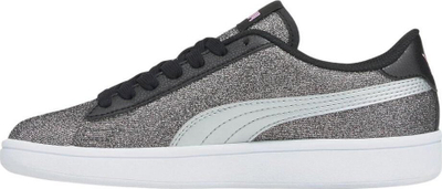 Atlete për kalamaj Puma Smash v2 Glitz Glam Jr, me gliter, taban gome, ngjyrë argjendtë