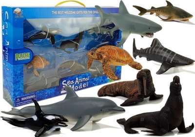 Set figura edukative LeanToys Kafshë Deti, 8 figura, për kalama 3+