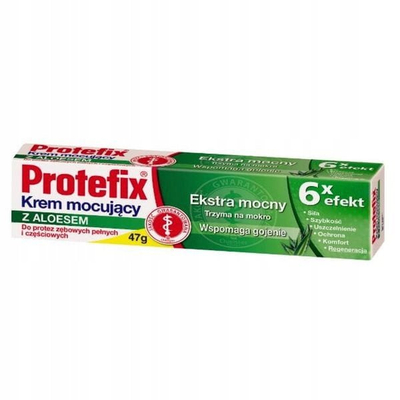 Krem ngjitës për proteza Protefix me Aloe Vera, 47g, mban fort, pa shije