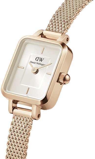 Orë dore për goca Daniel Wellington Micro Quadro Mini Melrose Champagne DW00100651, e artë