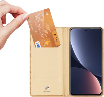 Футрола DUXDUCIS Skin Pro за Xiaomi 13 Pro, тип книга, со заштита 360°, златна