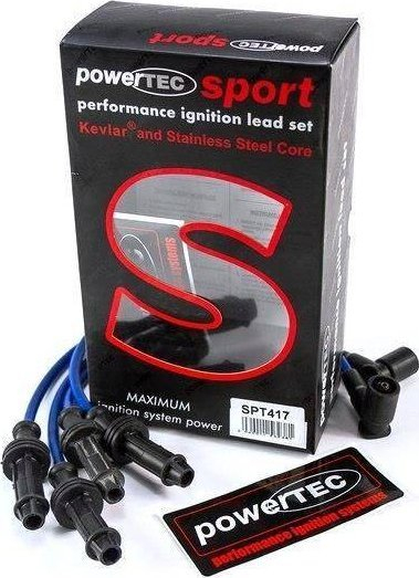 Set kabllosh ndezjeje PowerTEC Sport, Kevlar çelik inox, silikon 8mm, të kuqe