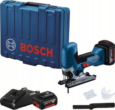 Sharrë orbitale me bateri Bosch GST 185-LI S, 18V, 2x4.0Ah, blu