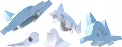 Lodër magnetike HalfToys Sawfish, puzzle skeleti 3D, për kalamaj 3+, shumëngjyrëshe