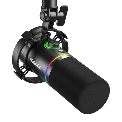 Mikrofon dinamik Maono PD200X, RGB, USB C XLR, i zi