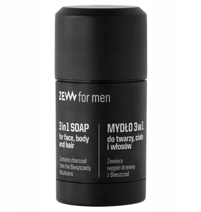 Sapun 3n1 për burra ZEW for Men, me karbon aktiv, 85g, i zi
