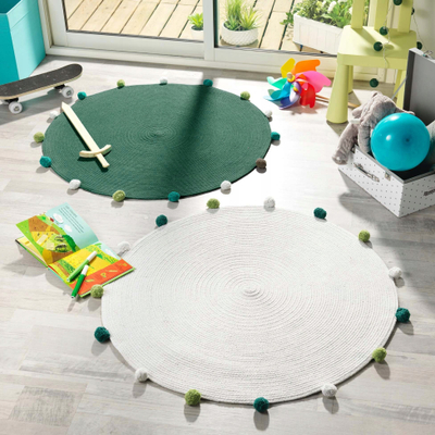 Tapet rreth për kalamoj Douceur d'intérieur, 90 cm, poliester, jeshil me pompona