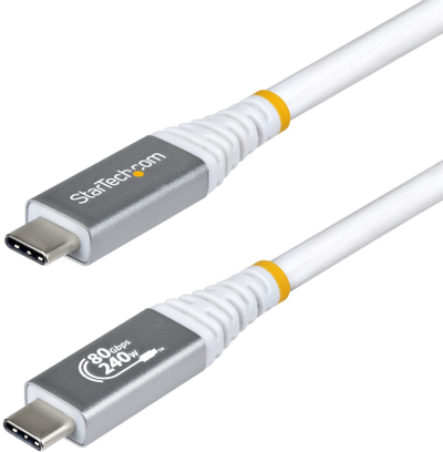 Kabllo StarTech USB4, USB-C në USB-C, 80 Gb/s, 240W, 0.5 m, e bardhë