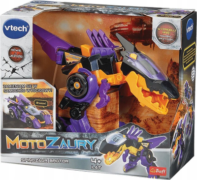 Lodër që shndërrohet VTech Motozaury Spinozaur Brutor, interaktive, 4+, vjollcë portokalli