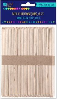 Shkopinj jumbo krijues Dp Craft Creative Sticks, set 60 copë, natyralë