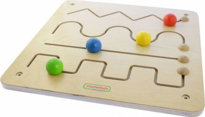 Lojë muri Masterkidz, motorike prej druri, me 4 pista