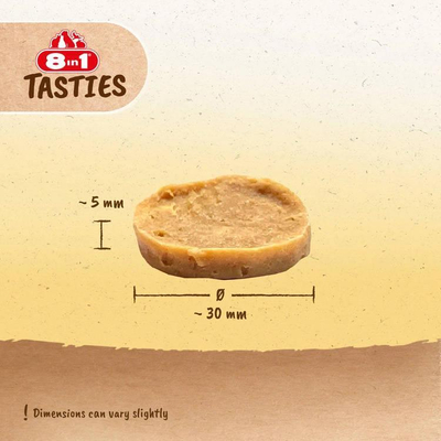 Награди за кучиња 8in1 Treat Tasties Chicken Chips, со пилешко месо, 85g